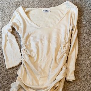 Michael Stars rouched cream top